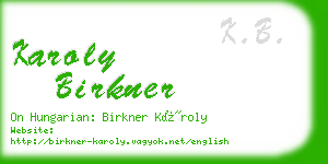 karoly birkner business card